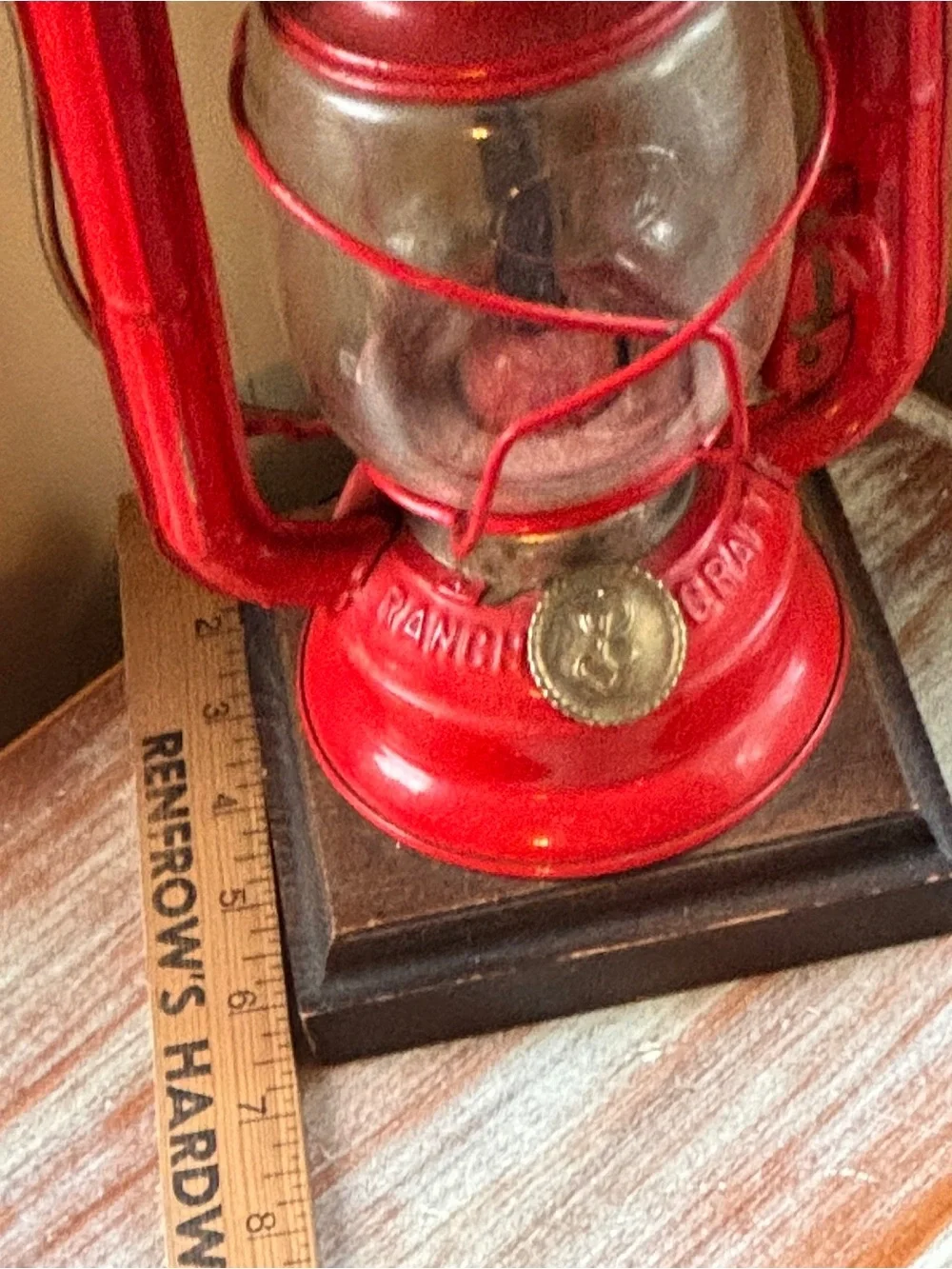 Vintage 70’s Red Lantern-Style Table Lamp with Cream Shade